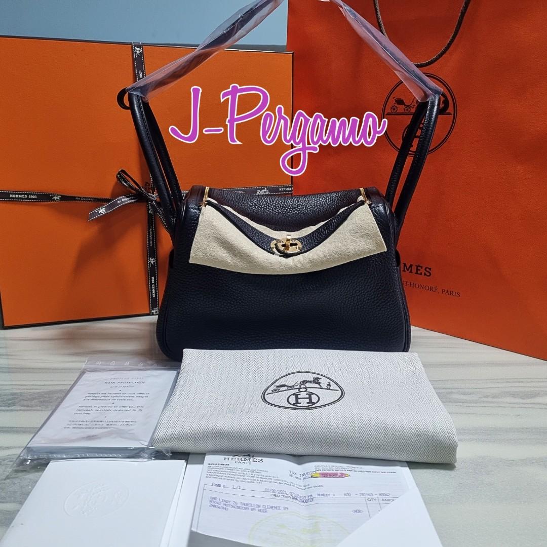 Hermes lindy 26 black and sliver, Luxury, Bags & Wallets on Carousell