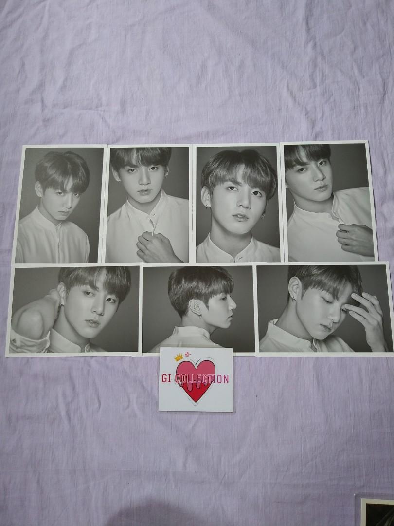 BTS JUNGKOOK face photo collection (Category: K-Wave Merchandise) located in Batangas. Submitted by gicollection (Listing ID 1104951740, Image 1). Description: BTS JUNGKOOK face photo collection black 1750 white 1,650 not complete pls dm us for more photos or info J&T and can do shopee CO.