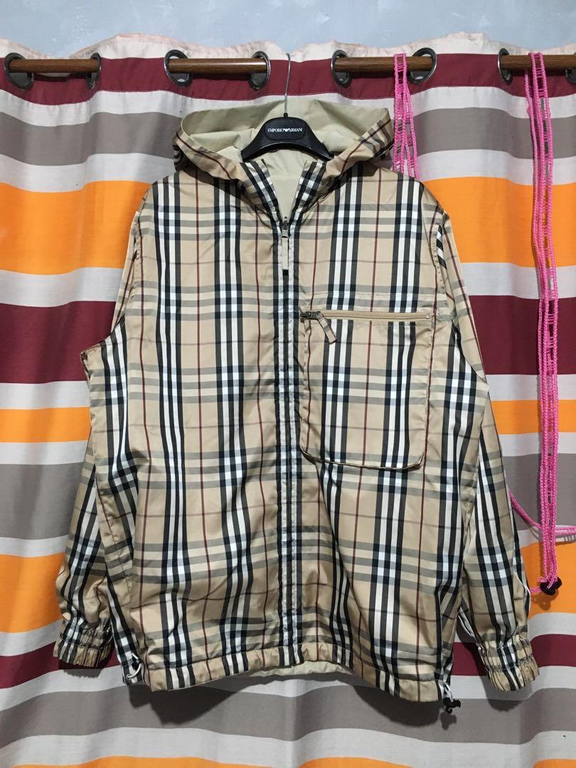 BURBERRY REVERSIBLE NOVA CHECK HOODED ZIP UP JACKET Men s Fashion Coats Jackets and Outerwear on Carousell