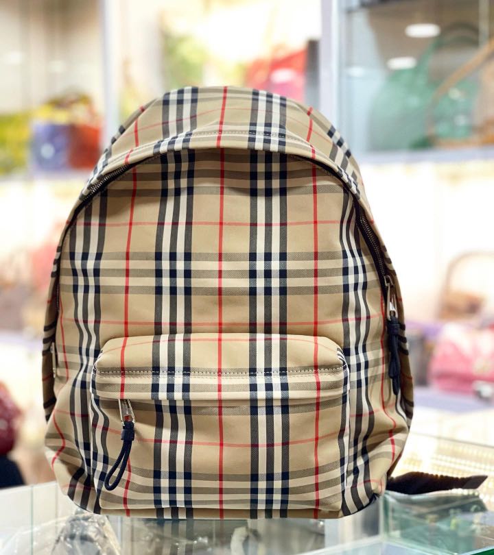 Shop Burberry 2021 SS Vintage Check Nylon Backpack by AceGlobal