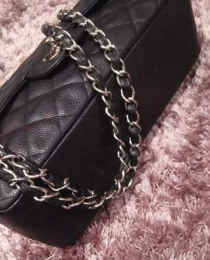 Chanel Jumbo Double Flap (Category: Luxury Bags & Wallets) located in Manila. Submitted by bagislifeshop (Listing ID 1104955894, Image 2). Description: ▪️CHANEL Jumbo Double Flap▪️ ☑️Available in Manila ✅💯% authentic ✅ Series: 14 ✅Condition: 8.5/10 ✅Material: black caviar leather and SHW ✅Inclusions: dustbag, authenticity card and hologram sticker..