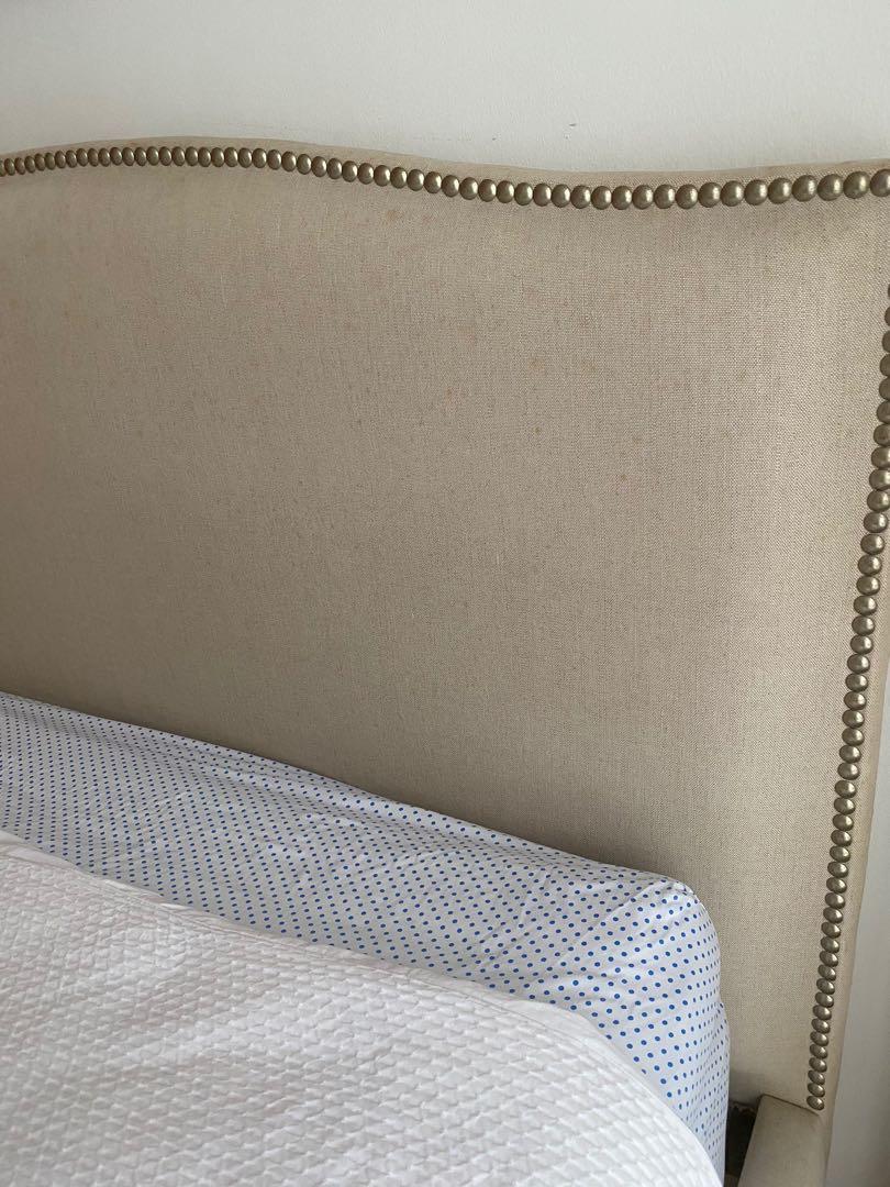 Crate and Barrel Queen Bed + Queen Serta Mattress, Furniture & Home