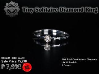 Dainty Solitaire Ring 18k  White Gold Pawnable