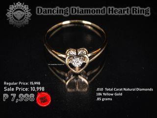 Dancing Diamond Ring 18k Yellow Gold Pawnnable