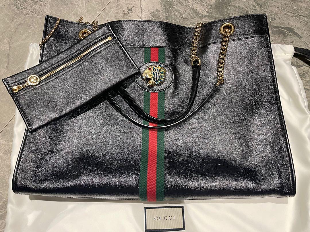 Gucci Black Leather Rajah Tote