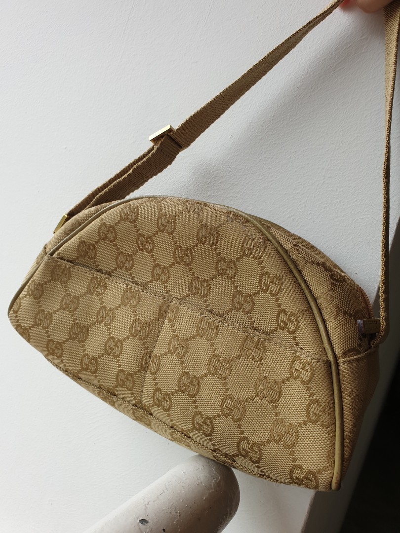 Gucci GG Monogram Half Moon Pochette Shoulder Bag, Luxury, Bags & Wallets  on Carousell