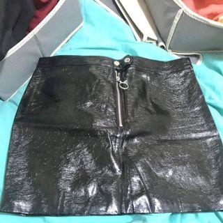H&M Black Leather Skirt