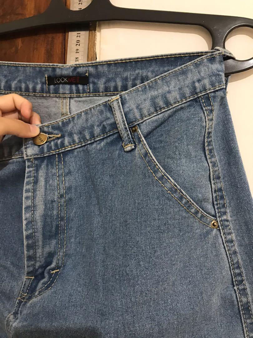 kulot jeans medium blue, Fesyen Wanita 