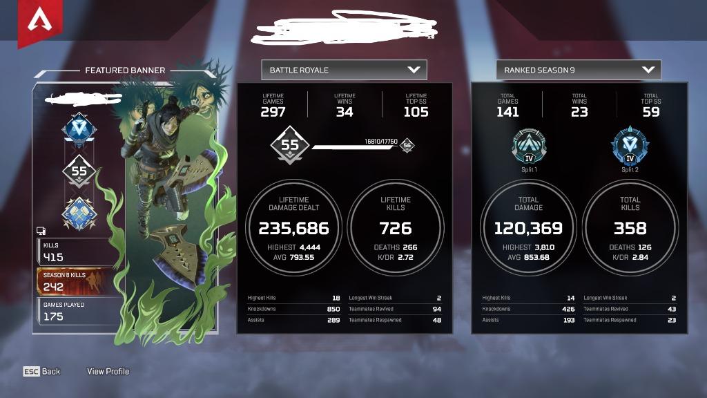 Kunai Wraith Apex Legend Account w/ diamond trail (PC), Video Gaming