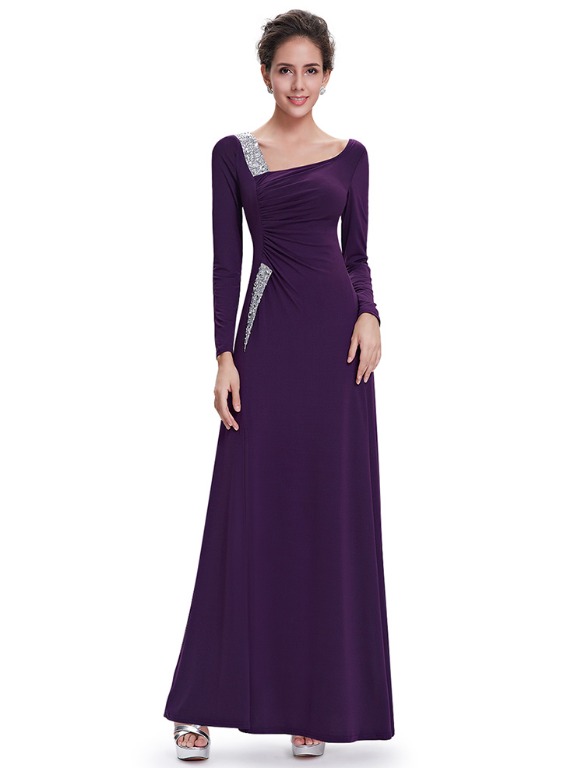 Elegant purple dress sales