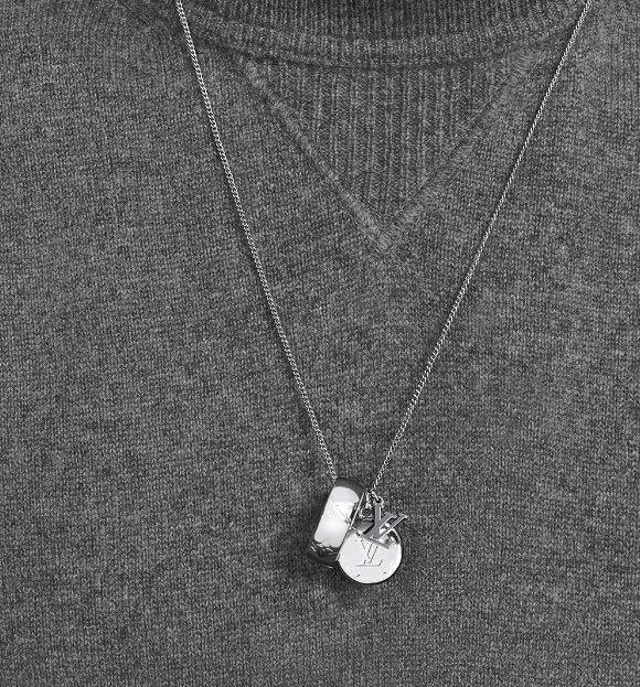 Louis Vuitton Monogram Charms Necklace Silver in Zamac/Palladium