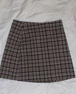 Monki Checkered Mini Bodycon Skirt