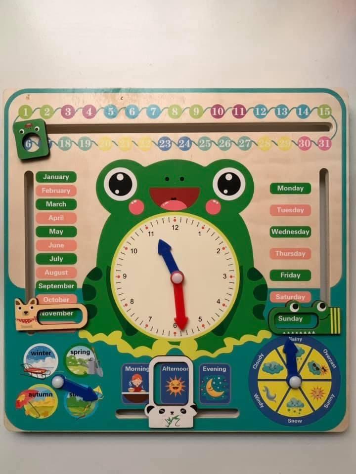 Montessori wooden calendar clock, Babies & Kids, Baby Nursery & Kids ...