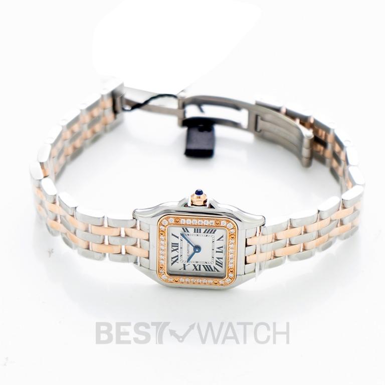 Cartier watch rose hotsell gold and silver