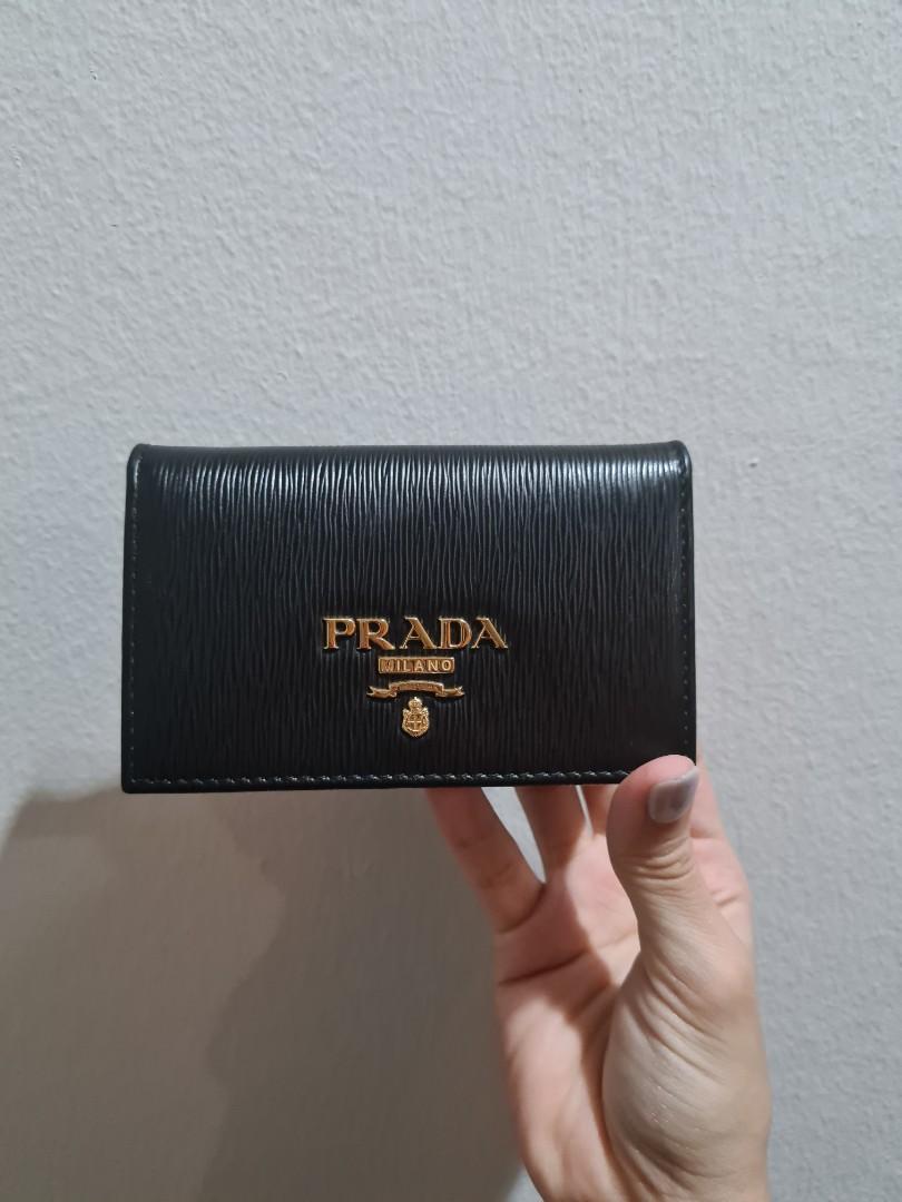 Prada card case sale outlet