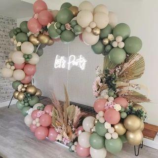 Retro Color Balloons (Nude, Brown, Coffee, Sage, Olive), 50pcs