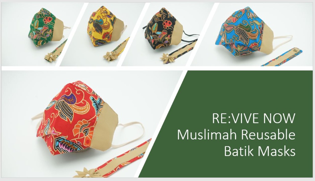 Reusable RE:VIVE NOW Muslimah Batik Mask, Health & Nutrition, Face ...