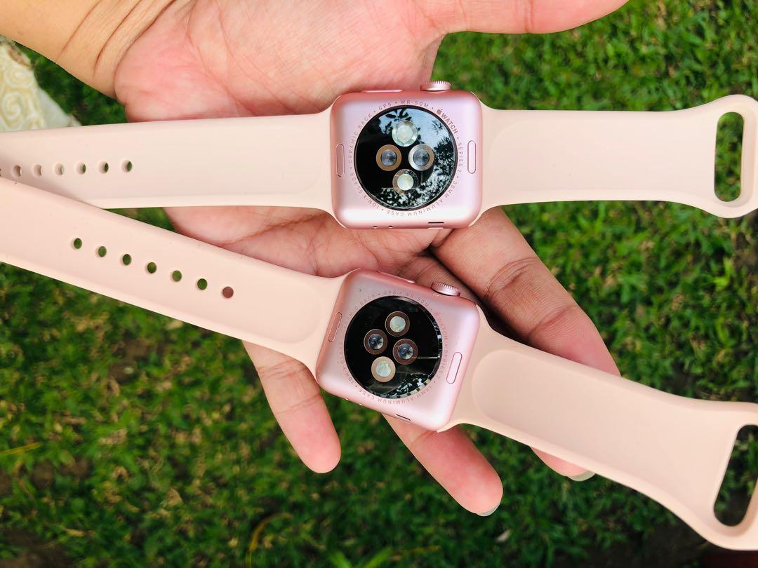 Per Apple Watch Series 5 e 4 44 mm / 3 \u0026e 2 \u0026e 1 cinturino in pelle genuina  tinta unita da 42 mm (rosa) | Fruugo CH