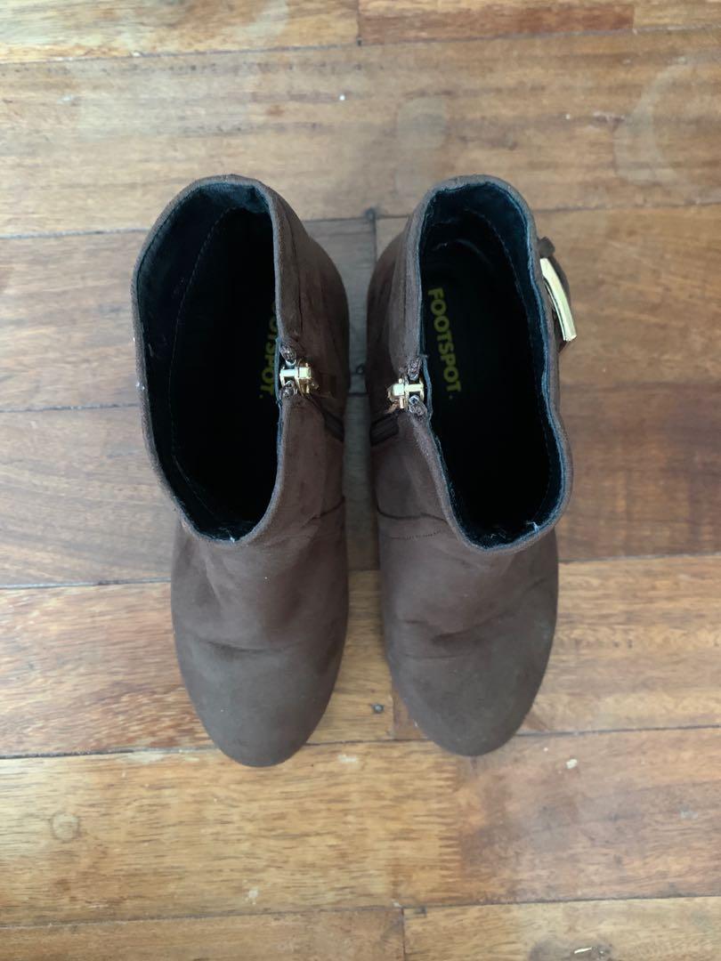 Suede brown boots (Category: Boots) located in Manila. Submitted by declatter (Listing ID 1104928493, Image 2). Description: .