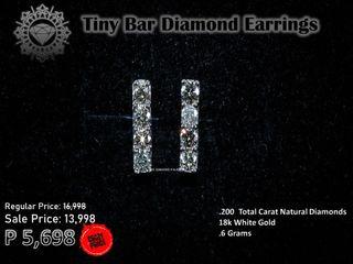Tiny Bar Diamond Necklace White Gold 18k Pawnable