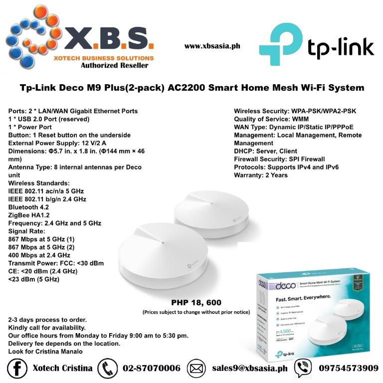 Sistema Wi-Fi Mesh TP-Link Deco M9 Plus (3-Pack) AC2200
