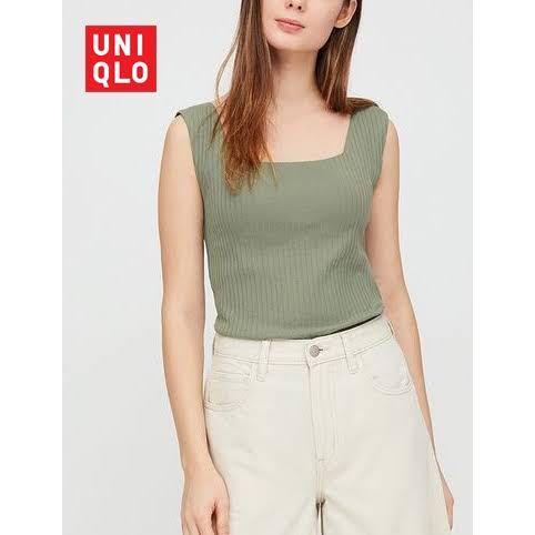 UNIQLO square neck bra top, Women's Fashion, Tops, Sleeveless on