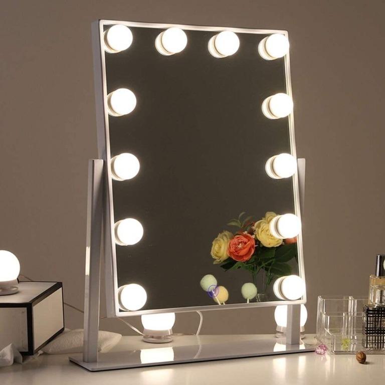 Wellmet Hollywood Mirror With Lights, Tabletop Light Up Makeup Mirror