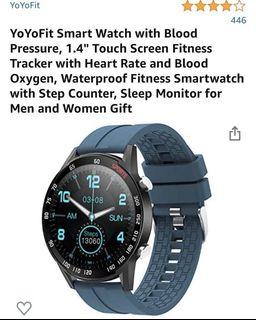 YoYoFit 3.9 out of 5 stars 446 Reviews YoYoFit Smart Watch with Blood Pressure, 1.4" Touch Screen Fitness Tracker with Heart Rate and Blood Oxygen, Waterproof Fitness Smartwatch with Step Counter, Sleep Monitor for Men and Women Gift