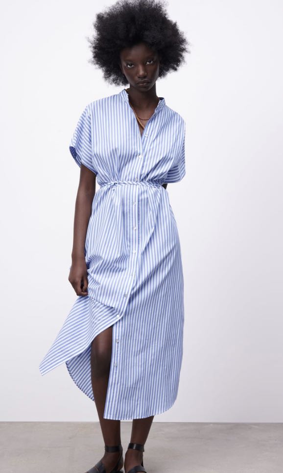 Zara striped midi dress, Women's ...