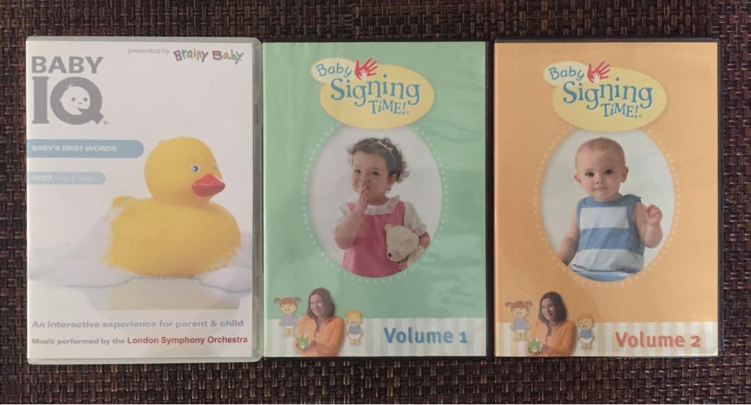 3 Dvds Two On Baby Sign Language And One On Baby S First Words Babies Kids Infant Playtime On Carousell