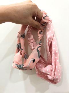 兩件粉色系髮帶