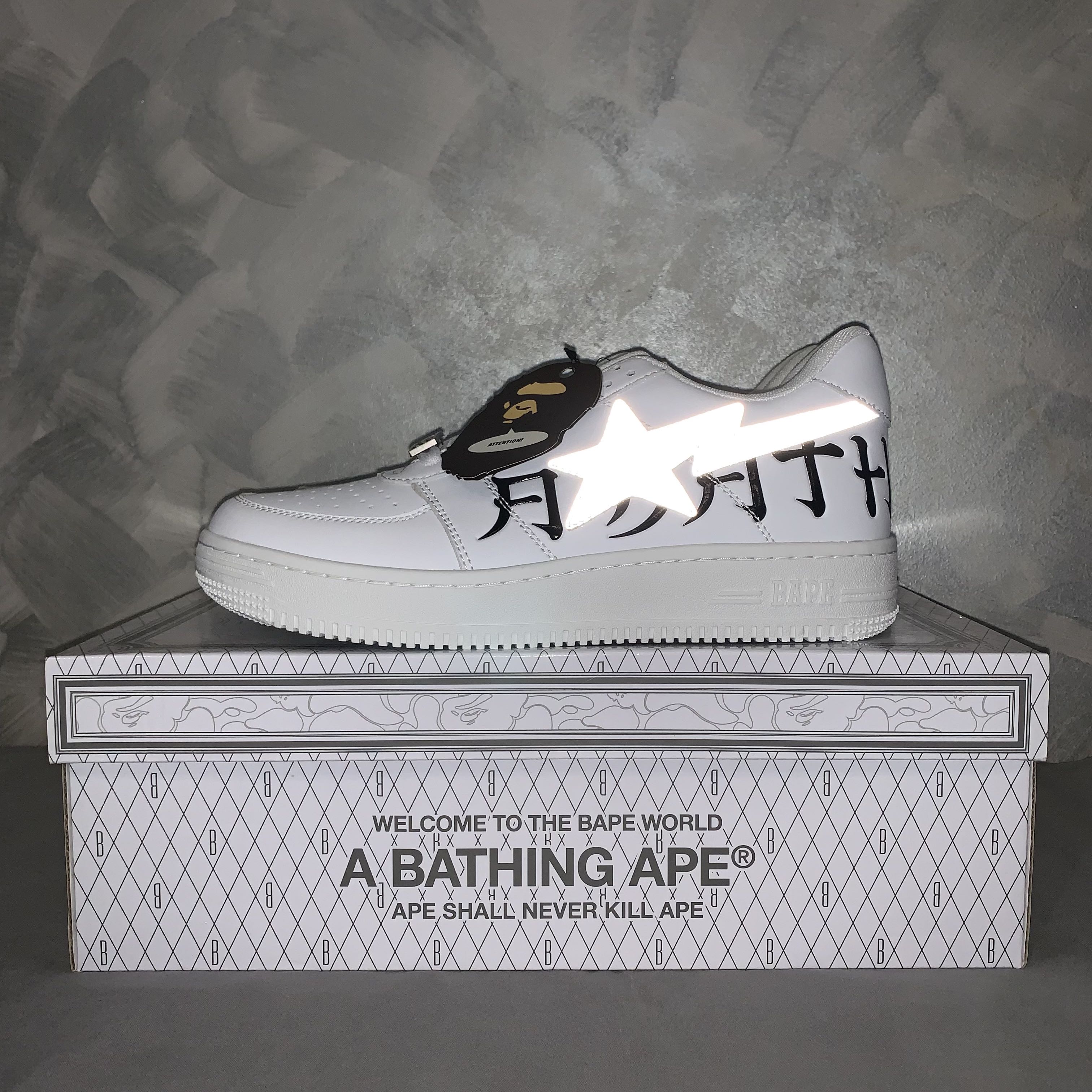 A Bathing Ape Bapesta White Reflective 3M Men s Fashion