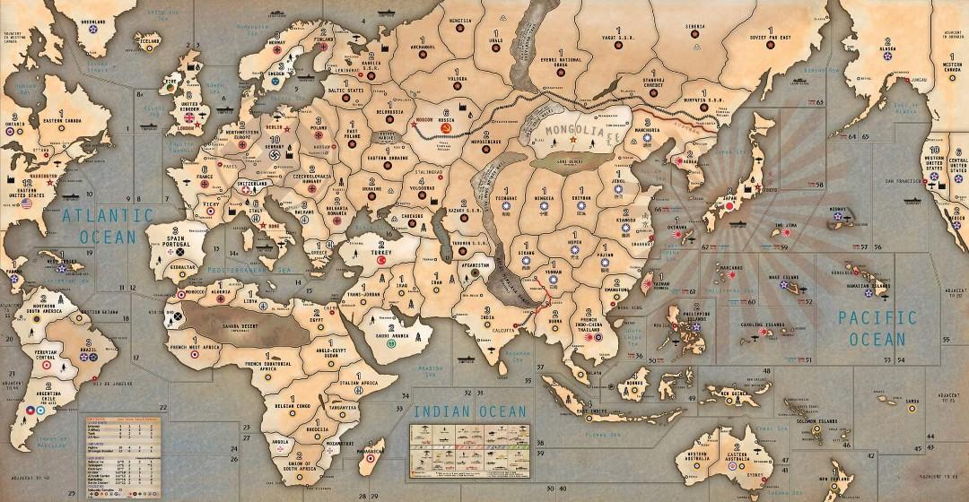 Axis & Allies Anniversary map customised, Hobbies & Toys, Toys & Games