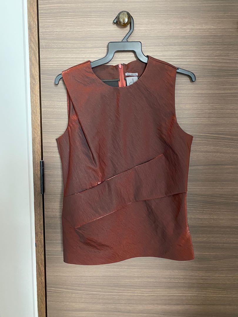Calvin Klein shell top Women s Fashion Tops Sleeveless on Carousell