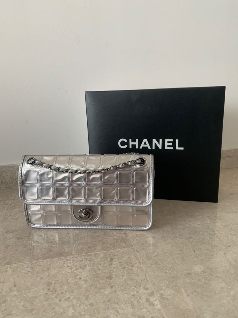 Chanel Vinyl & Calfskin Ice Cube Flap Bag - Metallic Shoulder Bags