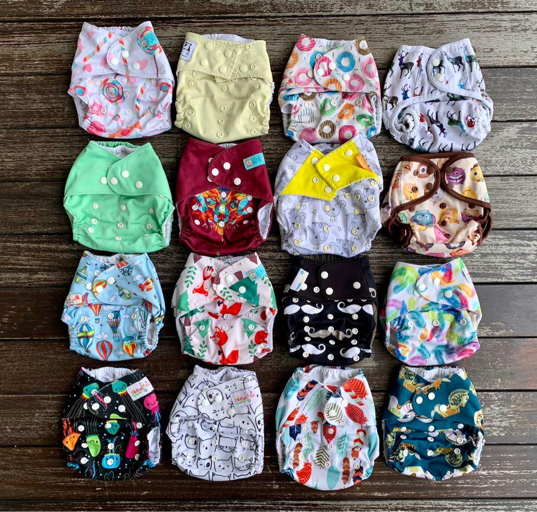 Cloth diapers for babies and toddlers OS Pockets and Covers Mix