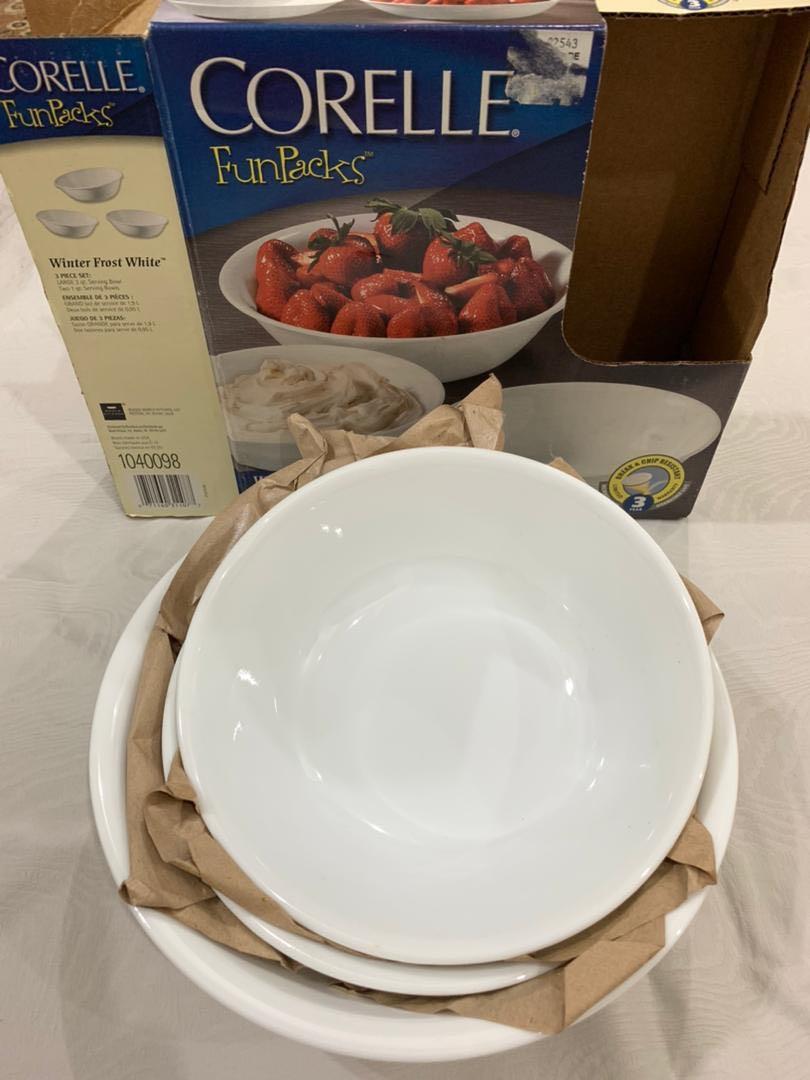 Corelle top serving bowls