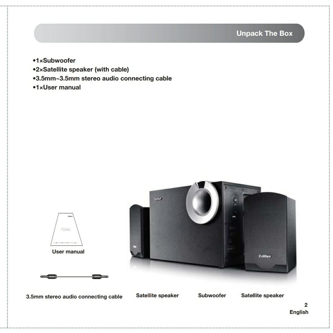 Edifier P2060 Multimedia Speaker 2.1 Channel Audio Soundbars