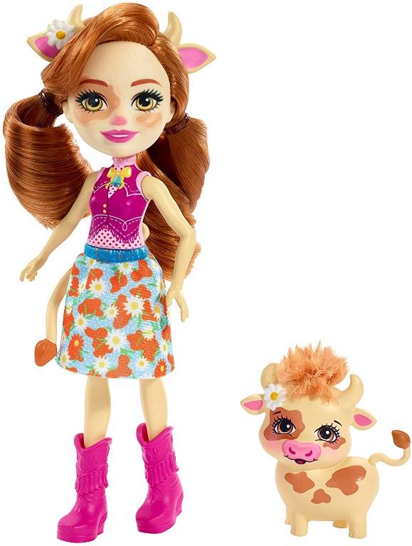 ENCHANTIMALS Cailey Cow & Curdle Figure (Category: Figurines & Statues) located in Quezon City. Submitted by abubotmanila (Listing ID 1105240633, Image 3). Description: SRP- 699.75 Discover the magic of friendship and nature with these lovable Enchantimals characters! Cailey Cow doll (6-inch) comes with Curdle cow -they're always together, and they look alike, too. Little ones will love playing out the special bond these best friends share. For f