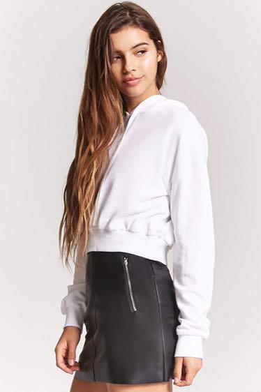 Forever 21 white hoodie discount