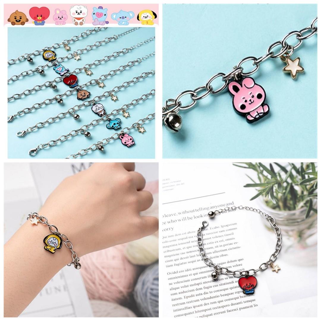 Gelang Kerincingan Bintang KPOP IDOL BTS BT21 Metal Stainless