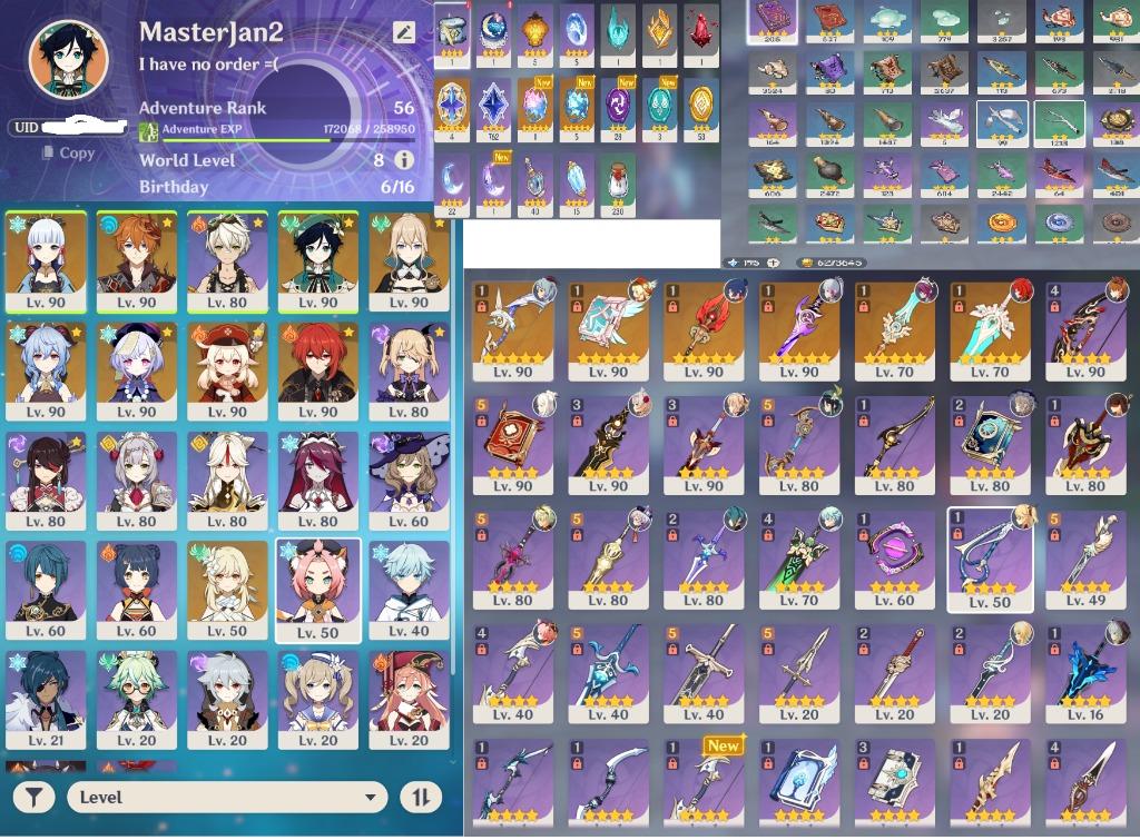 Genshin Impact Endgame account, Video Gaming, Video Games, Others on