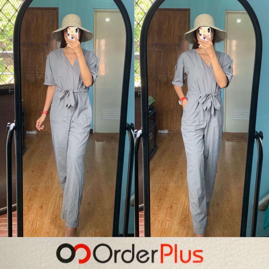 gray formal jumpsuit