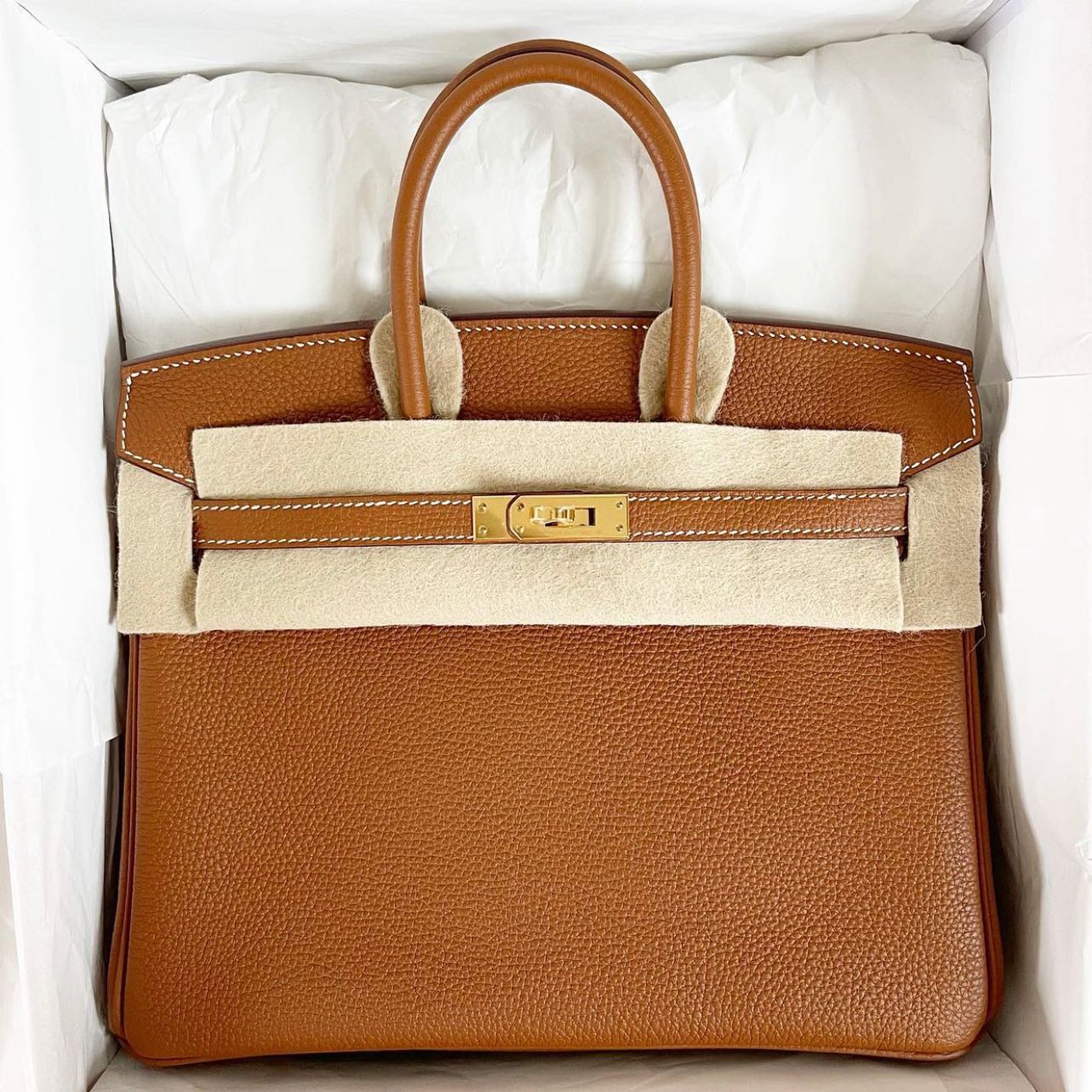 Hermes Birkin 25 Togo Gold GHW Stamp Z