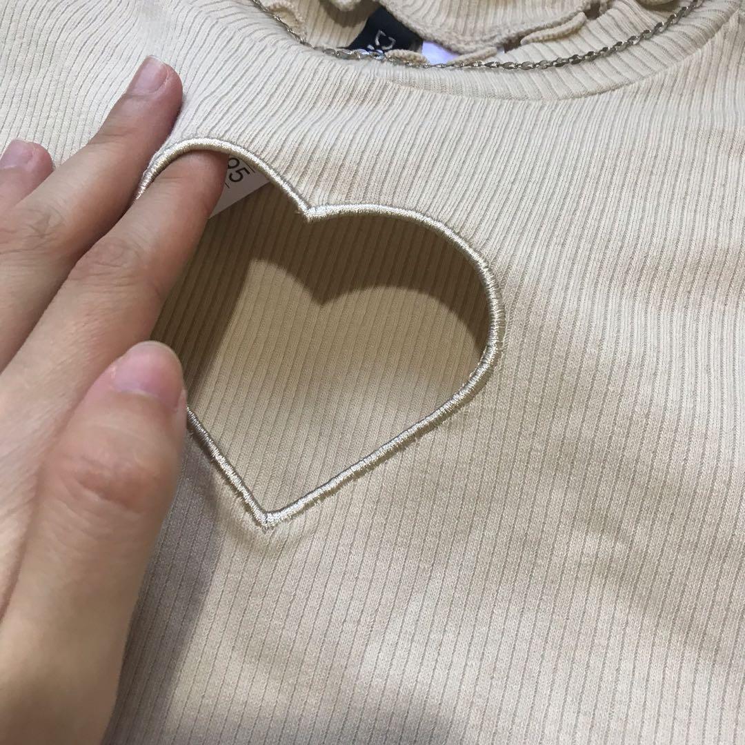 Heart cut out cheap turtleneck
