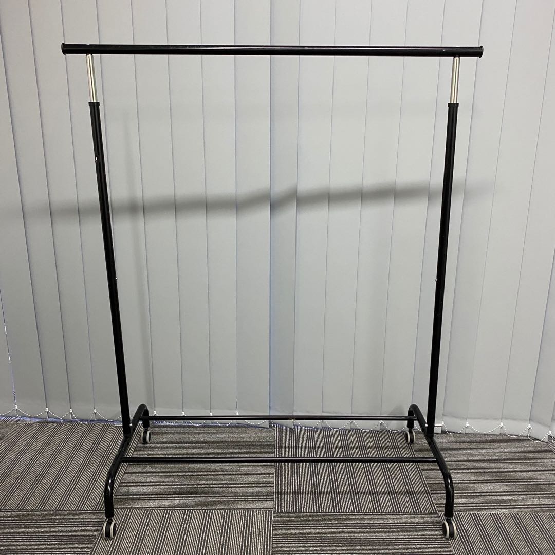 IKEA Rigga Black Clothes Rack with wheels extendable height, Furniture