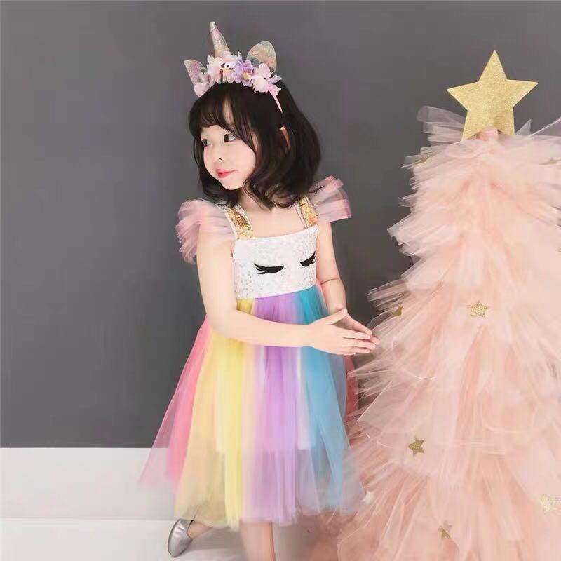 Rainbow unicorn on sale tutu dress
