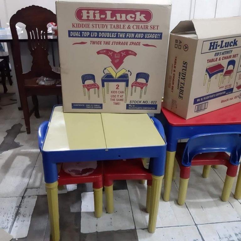 Kiddie Table and Chair Set for 2 with compartment on table (022