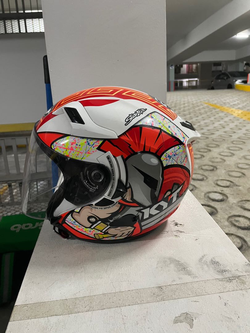 KYT Helmet Simone Corsi Gladiator Orange/White, Motorcycles, Motorcycle