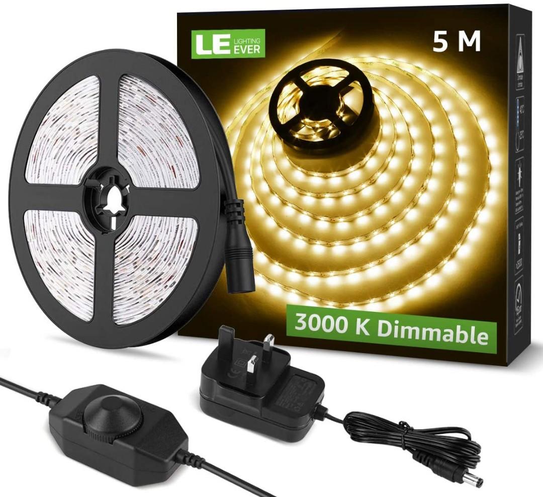 Onforu 5m Dimmable Warm White 12V LED Strip Lights for Sale